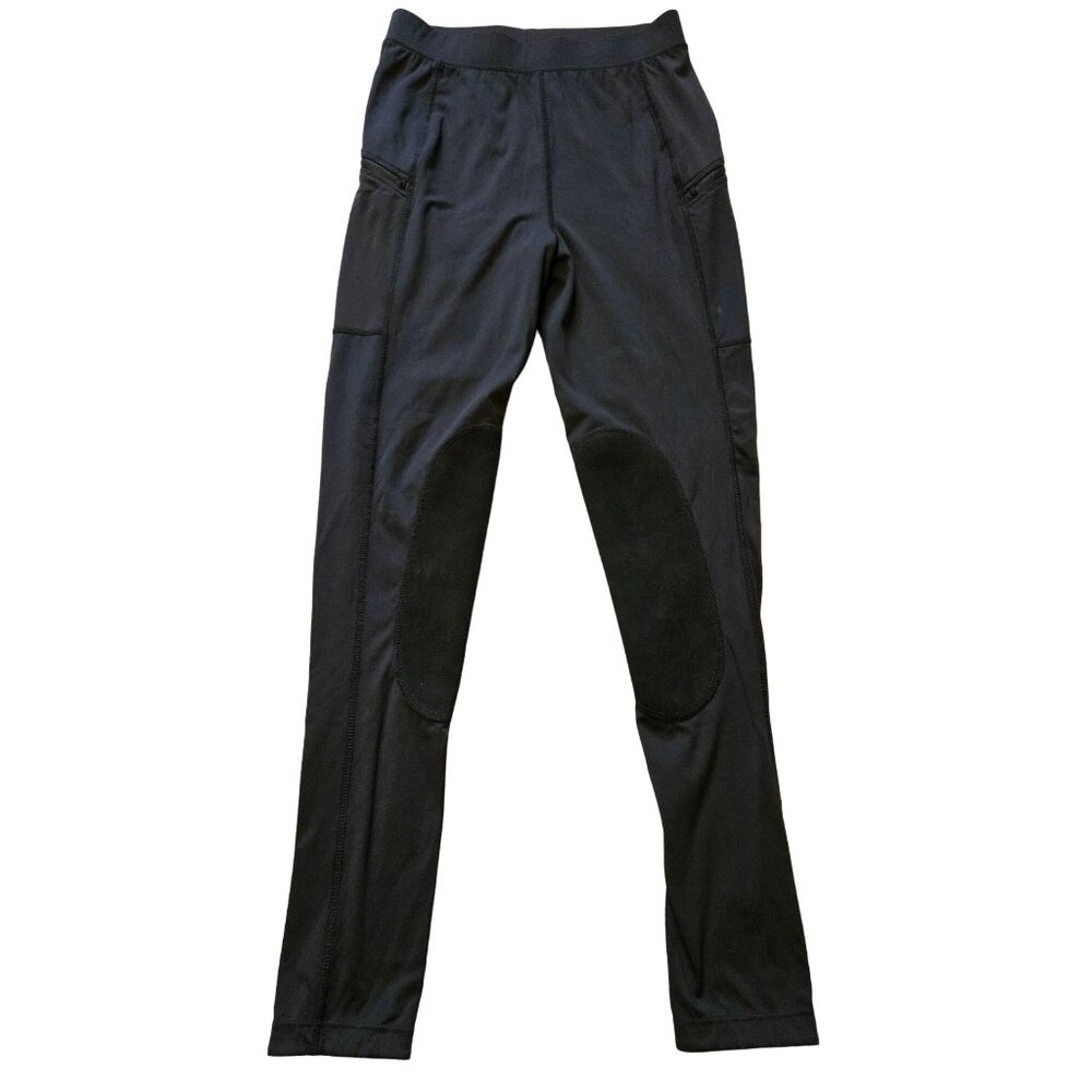 Wilit Girls Riding Knee Patch Breeches Pants Equestrian XL Zipper Pockets Black
